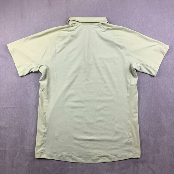 Lululemon Mens Shirt Medium Yellow Stretch Golf Polo Classic Fit Breathable - Picture 6 of 7